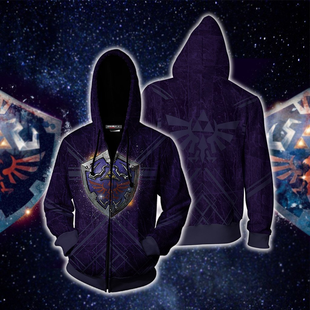 The Legend of Zelda: Breath of the Wild Hylian Shield Unisex 3D T-shirt Zip Hoodie