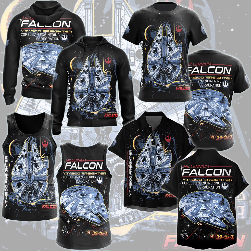 Star Wars Millennium Falcon Video Game All Over Printed T-shirt Tank Top Zip Hoodie Pullover Hoodie Hawaiian Shirt Beach Shorts Joggers