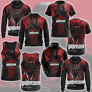 Wolfenstein: The New Order Video Game All Over Printed T-shirt Tank Top Zip Hoodie Pullover Hoodie Hawaiian Shirt Beach Shorts Joggers   