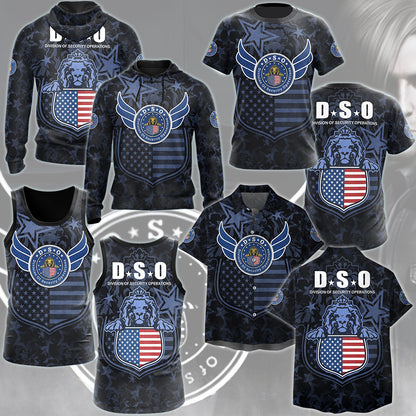 Resident Evil Division of Security Operations (D.S.O.) Video Game All Over Printed T-shirt Tank Top Zip Hoodie Pullover Hoodie Hawaiian Shirt Beach Shorts Joggers