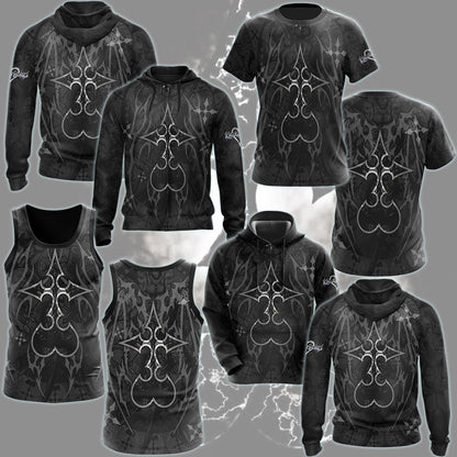 Kingdom Hearts Symbols The Nobody Sigil Video Game All Over Printed T-shirt Tank Top Zip Hoodie Pullover Hoodie Hawaiian Shirt Beach Shorts Joggers