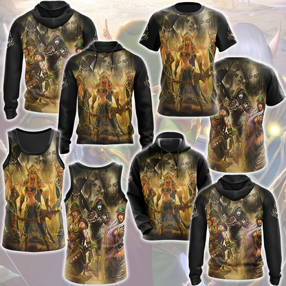 World Of Warcraft The Windrunner Sisters (Alleria, Sylvanas, Vereesa) Video Game All Over Printed T-shirt Tank Top Zip Hoodie Pullover Hoodie Hawaiian Shirt Beach Shorts Joggers