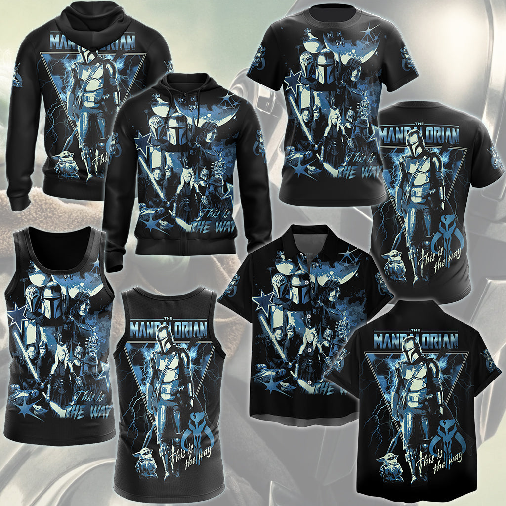Star Wars Mandalorian 'This is the way' Movie Video Game All Over Printed T-shirt Tank Top Zip Hoodie Pullover Hoodie Hawaiian Shirt Beach Shorts Joggers