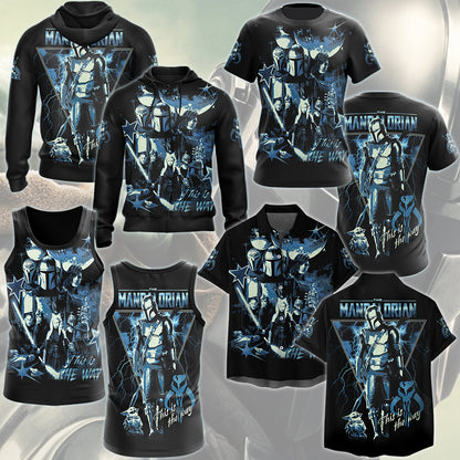Star Wars Mandalorian 'This is the way' Movie Video Game All Over Printed T-shirt Tank Top Zip Hoodie Pullover Hoodie Hawaiian Shirt Beach Shorts Joggers
