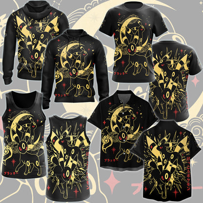 Pokemon Umbreon Video Game All Over Printed T-shirt Tank Top Zip Hoodie Pullover Hoodie Hawaiian Shirt Beach Shorts Joggers