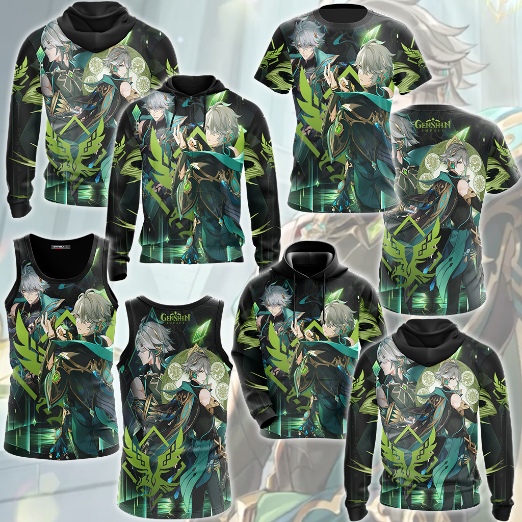 Genshin Impact Alhaitham Video Game All Over Printed T-shirt Tank Top Zip Hoodie Pullover Hoodie Hawaiian Shirt Beach Shorts Joggers
