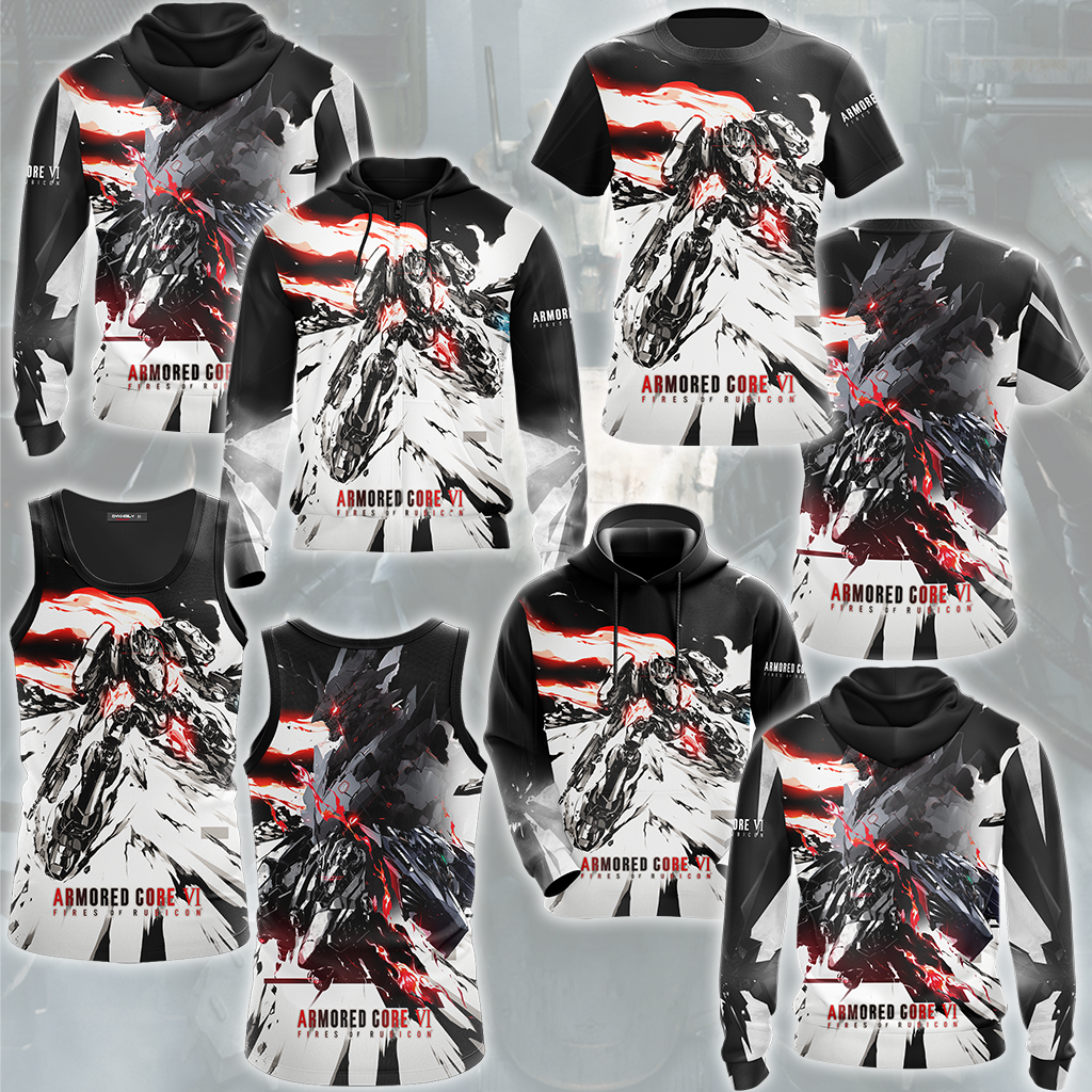 Armored Core VI: Fires of Rubicon Video Game All Over Printed T-shirt Tank Top Zip Hoodie Pullover Hoodie Hawaiian Shirt Beach Shorts Joggers
