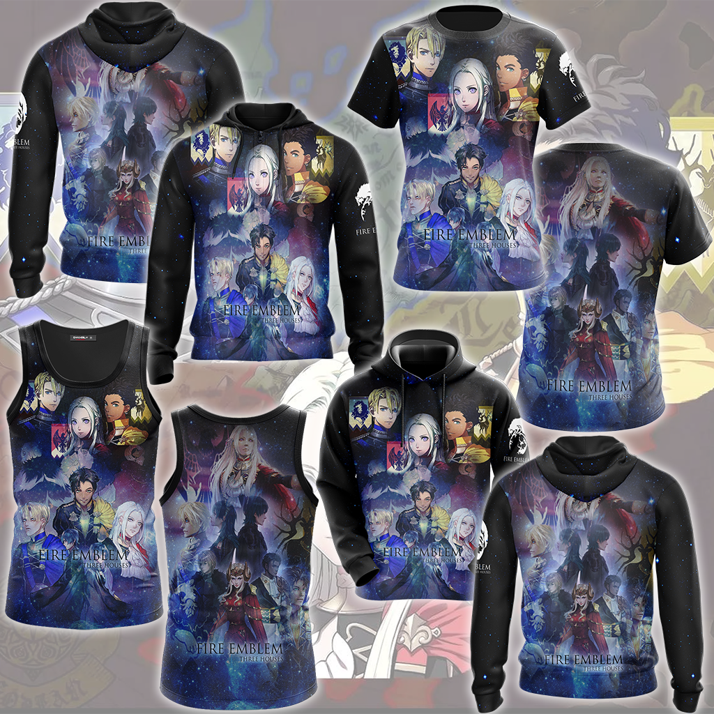 Fire Emblem Three Houses Video Game All Over Printed T-shirt Tank Top Zip Hoodie Pullover Hoodie Hawaiian Shirt Beach Shorts Joggers