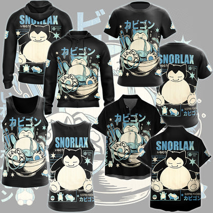 Pokemon Snorlax Video Game All Over Printed T-shirt Tank Top Zip Hoodie Pullover Hoodie Hawaiian Shirt Beach Shorts Joggers