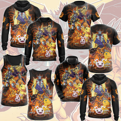 Digimon Agumon Evolution Video Game All Over Printed T-shirt Tank Top Zip Hoodie Pullover Hoodie Hawaiian Shirt Beach Shorts Joggers