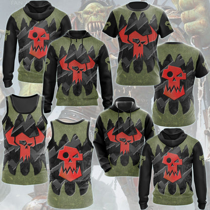 Warhammer 40K Ork Battleworn Insignia All Over Printed T-shirt Tank Top Zip Hoodie Pullover Hoodie Hawaiian Shirt Beach Shorts Joggers