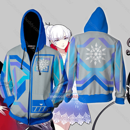 RWBY Weiss Schnee New Zip Up Hoodie 5XL