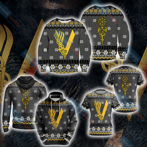 Vikings Knitting Style Unisex 3D Sweater   