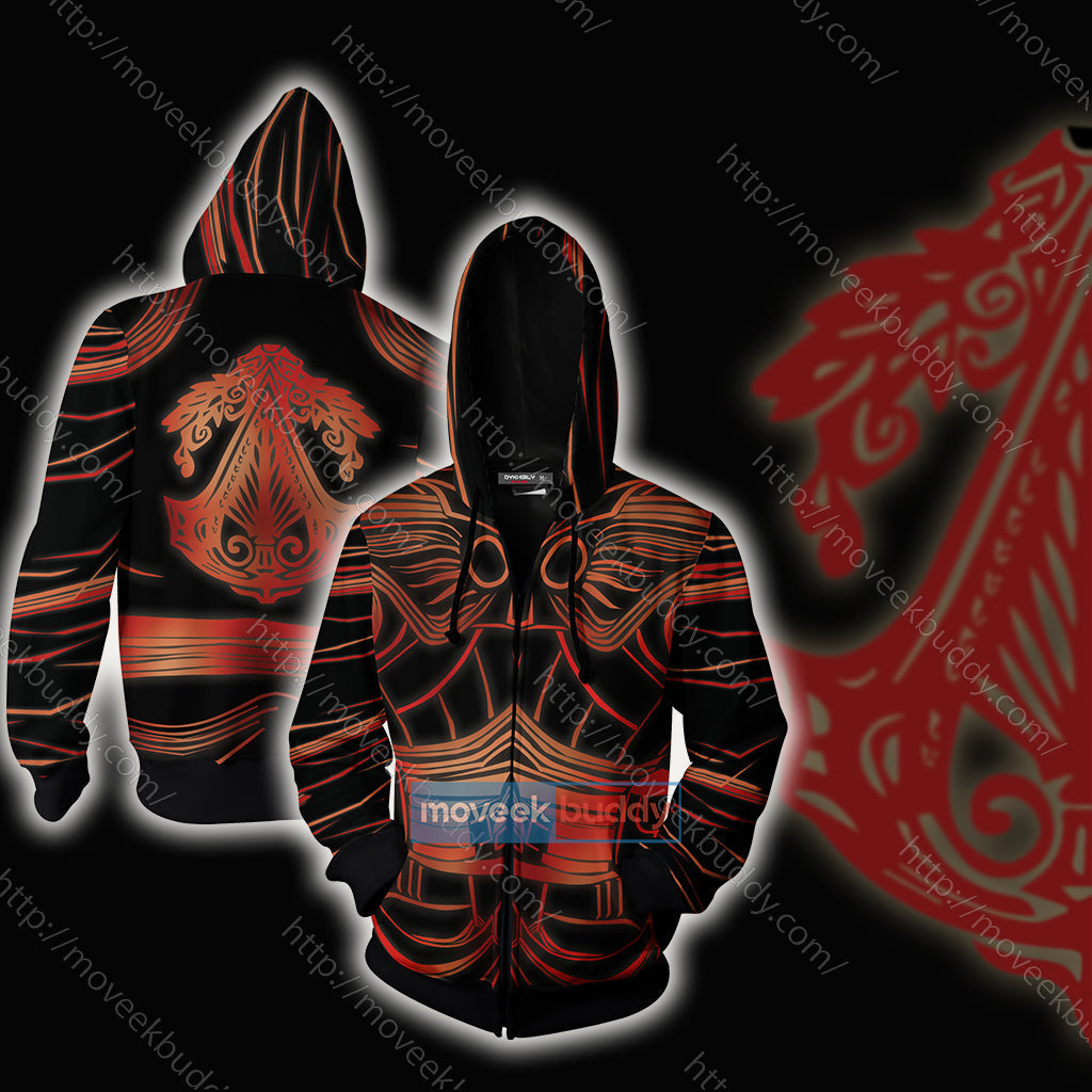 Assassin's Creed: Brotherhood Ezio Auditore Cosplay 3D T-shirt Zip Hoodie