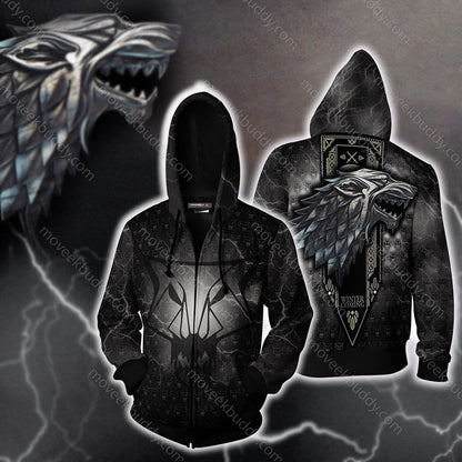 House Stark Game Of Thrones New Look Zip Up Hoodie 5XL