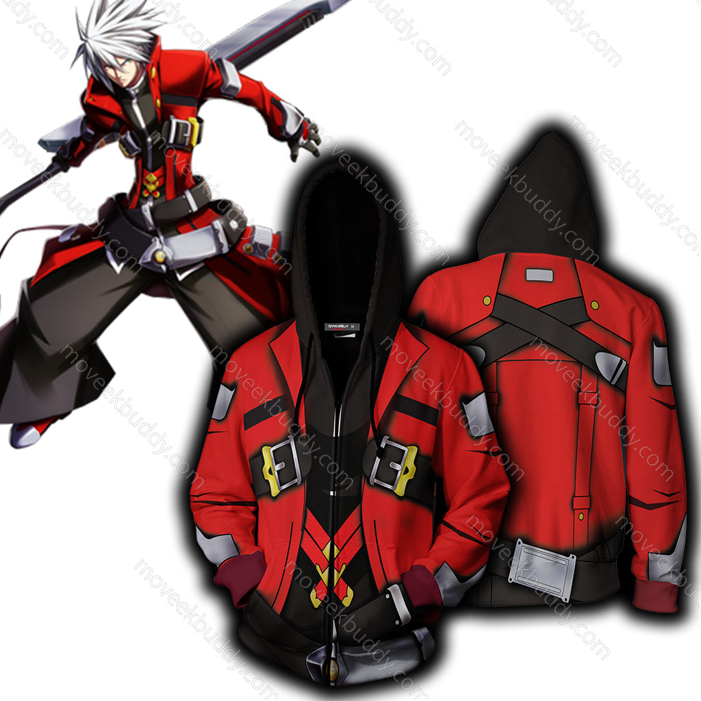 Blazblue Ragna the Bloodedge Cosplay Zip Up Hoodie Jacket 5XL