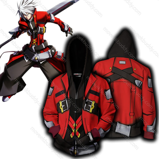 Blazblue Ragna the Bloodedge Cosplay Zip Up Hoodie Jacket 5XL