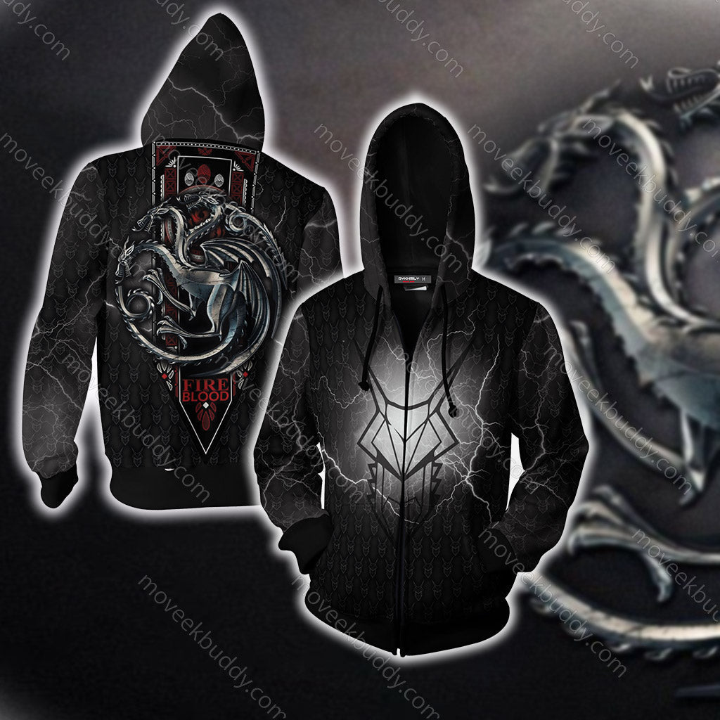 House Targaryen Game Of Thrones New Look Zip Up Hoodie 5XL