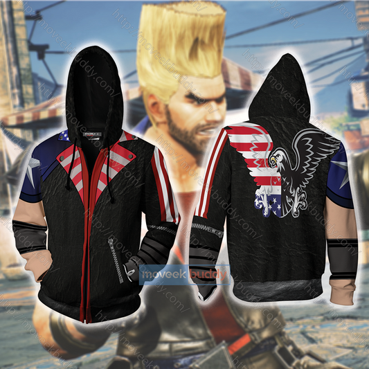 Tekken Paul Phoenix Cosplay Zip Up Hoodie Jacket XS  