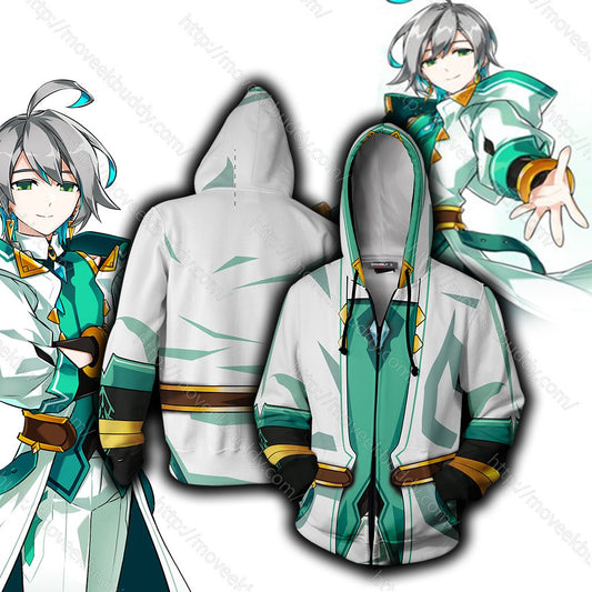 Elsword Ain Cosplay Zip Up Hoodie Jacket 5XL