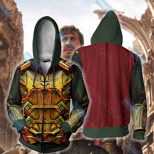 Spider Man Far From Home Mysterio Cosplay Zip Up Hoodie Jacket 5XL