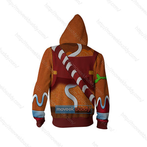 Fortnite Gingerbread Skin Cosplay Zip Up Hoodie Jacket   