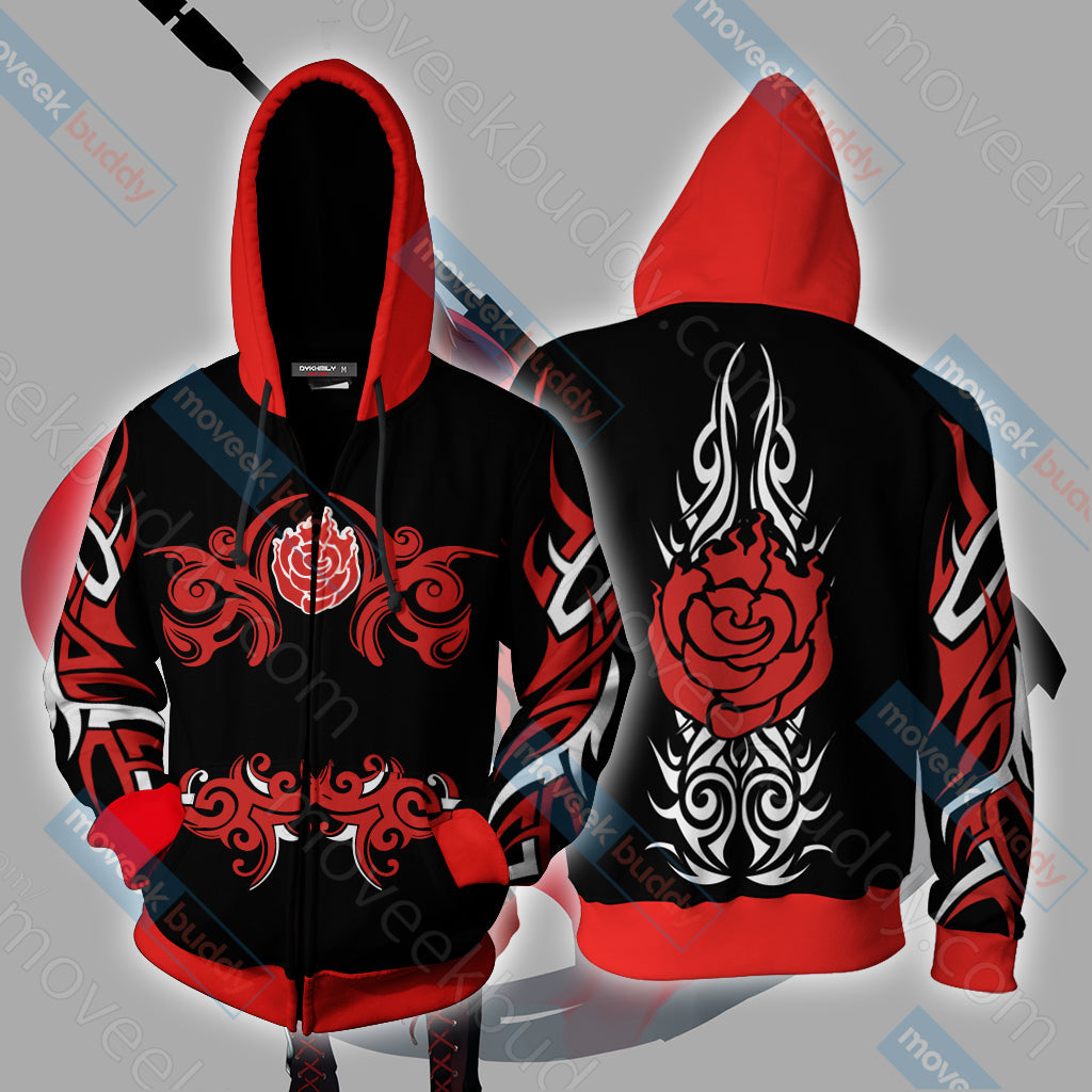 RWBY Ruby Rose Symbol Unisex 3D T-shirt Zip Hoodie