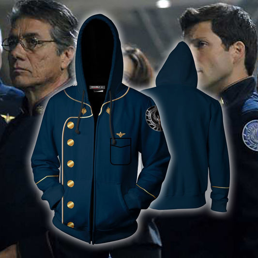 Battlestar Galactica Cosplay Zip Up Hoodie Jacket 5XL