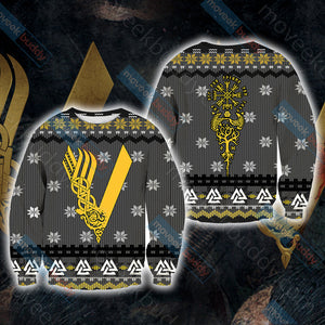 Vikings Knitting Style Unisex 3D Sweater S  