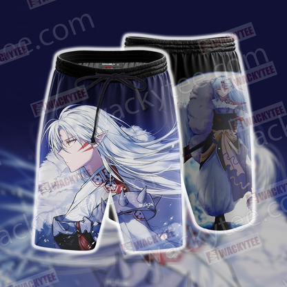 Inuyasha Sesshomaru 3D T-shirt Beach Shorts