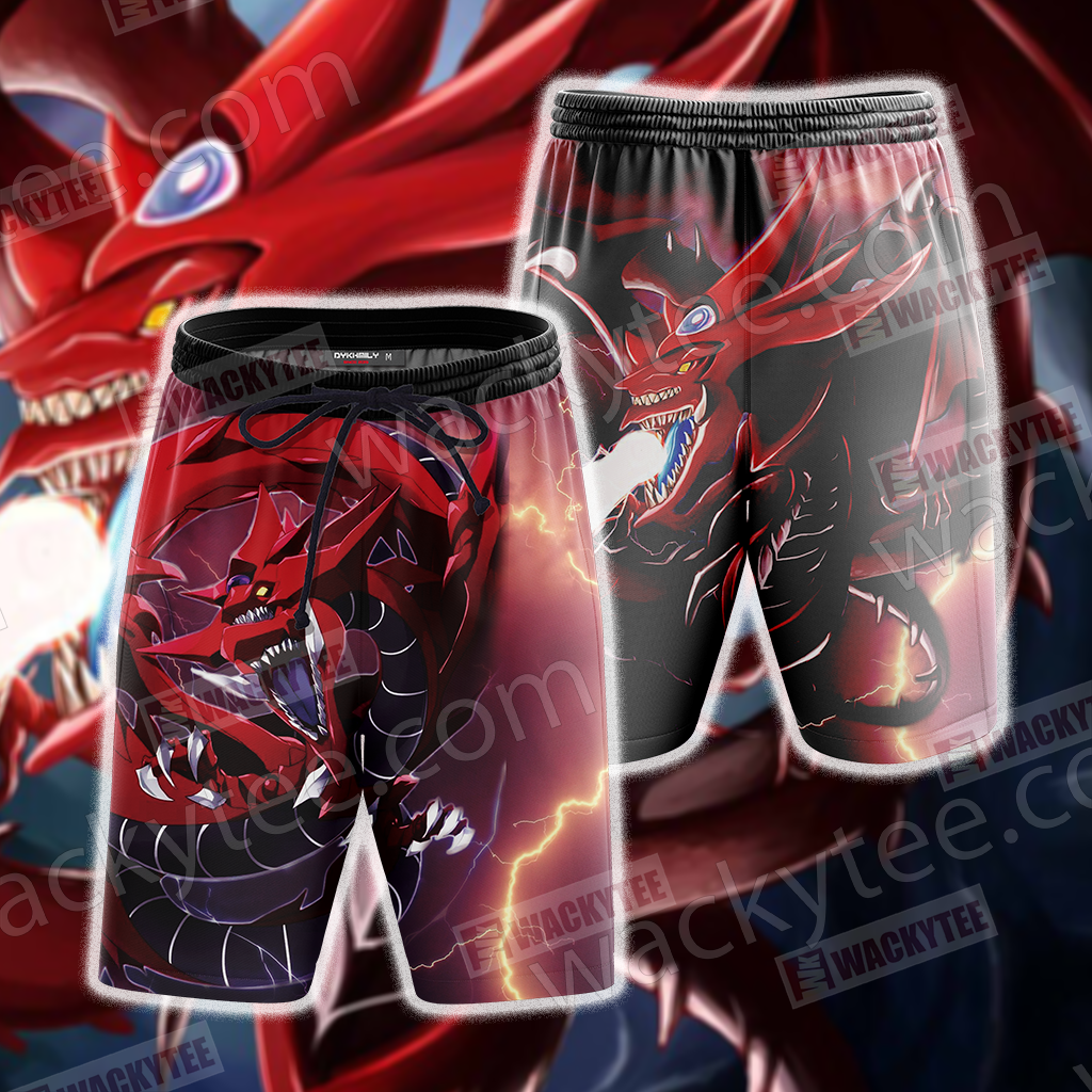 Yu Gi Oh! Slifer The Sky Dragon 3D T-shirt Beach Shorts