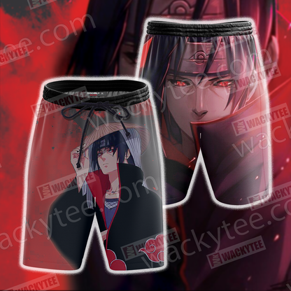 Naruto Uchiha Itachi New Look 3D T-shirt Beach Shorts