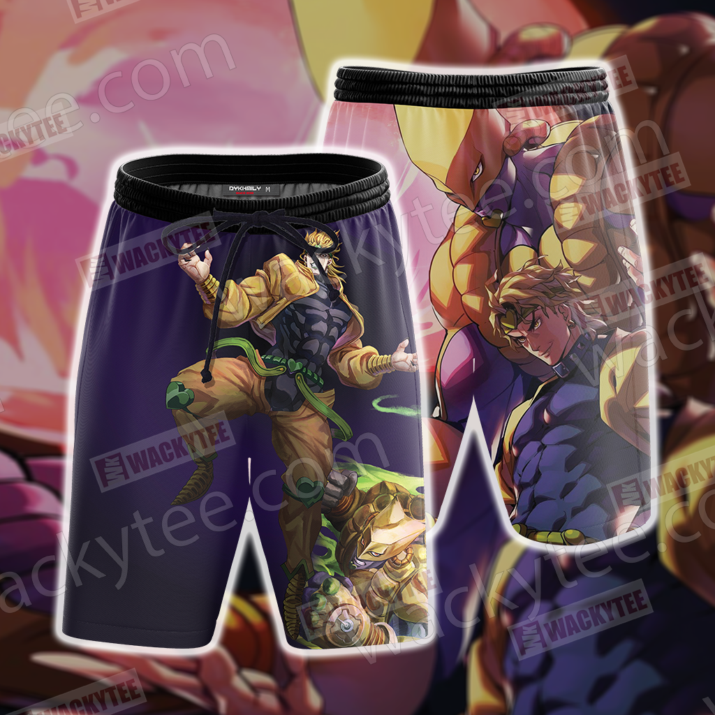 Jojo’s Bizarre Adventure Dio Brando And The World 3D T-shirt Beach Shorts