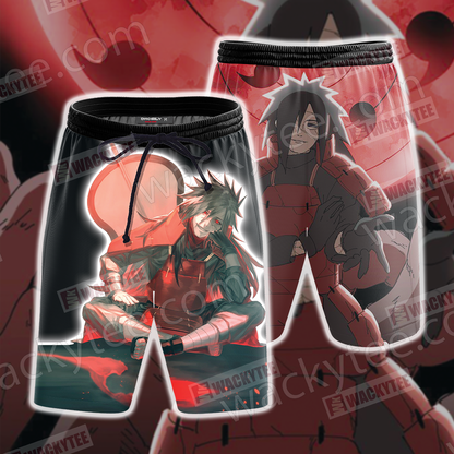 Naruto Uchiha Madara 3D T-shirt Beach Shorts