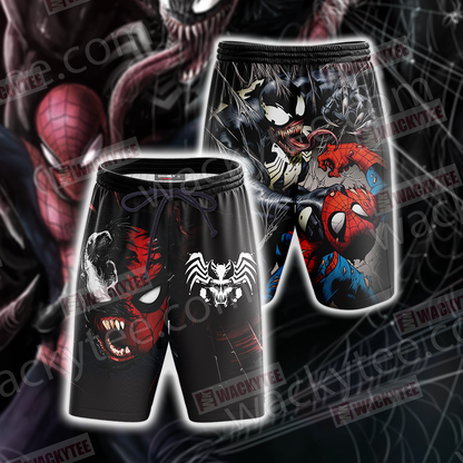 Spider-Man and Venom Unisex 3D T-shirt Beach Shorts