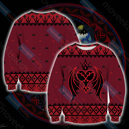 Kingdom Hearts - Heartless Symbol Knitting Style Unisex 3D Sweater