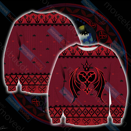 Kingdom Hearts - Heartless Symbol Knitting Style Unisex 3D Sweater