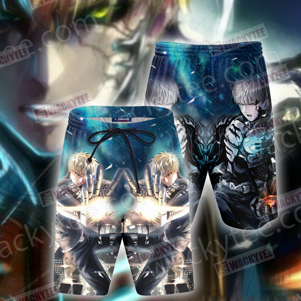 One Punch Man Genos 3D T-shirt Beach Shorts