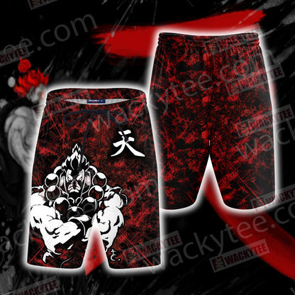 Street Fighter Akuma Unisex 3D T-shirt Beach Shorts