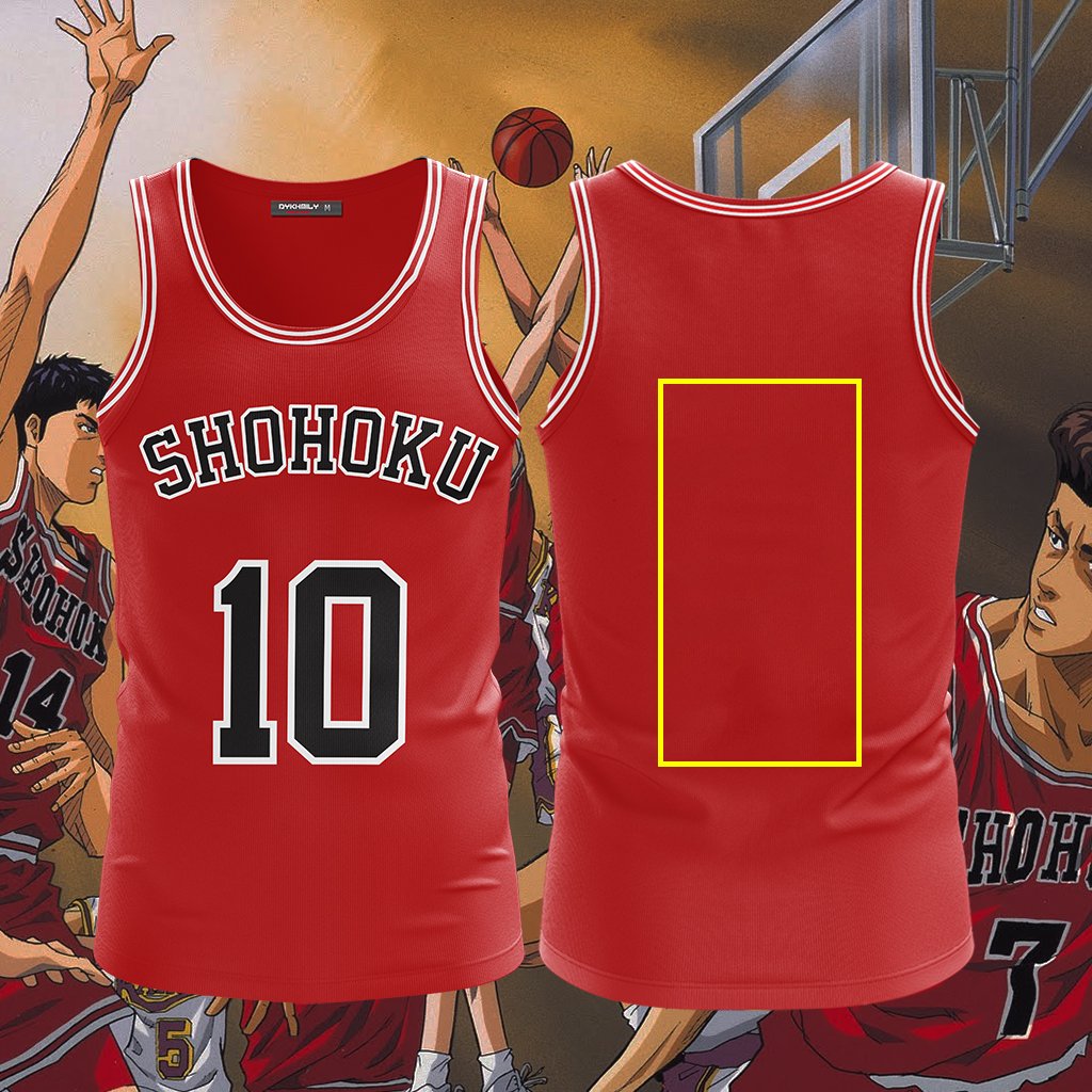 Slam Dunk Team Shohoku (Customized Name+Number) Cosplay 3D Tank Top