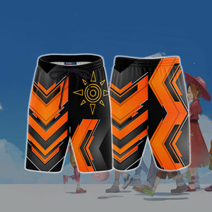 Digimon The Crest Of Courage New Look 3D Beach Shorts S  