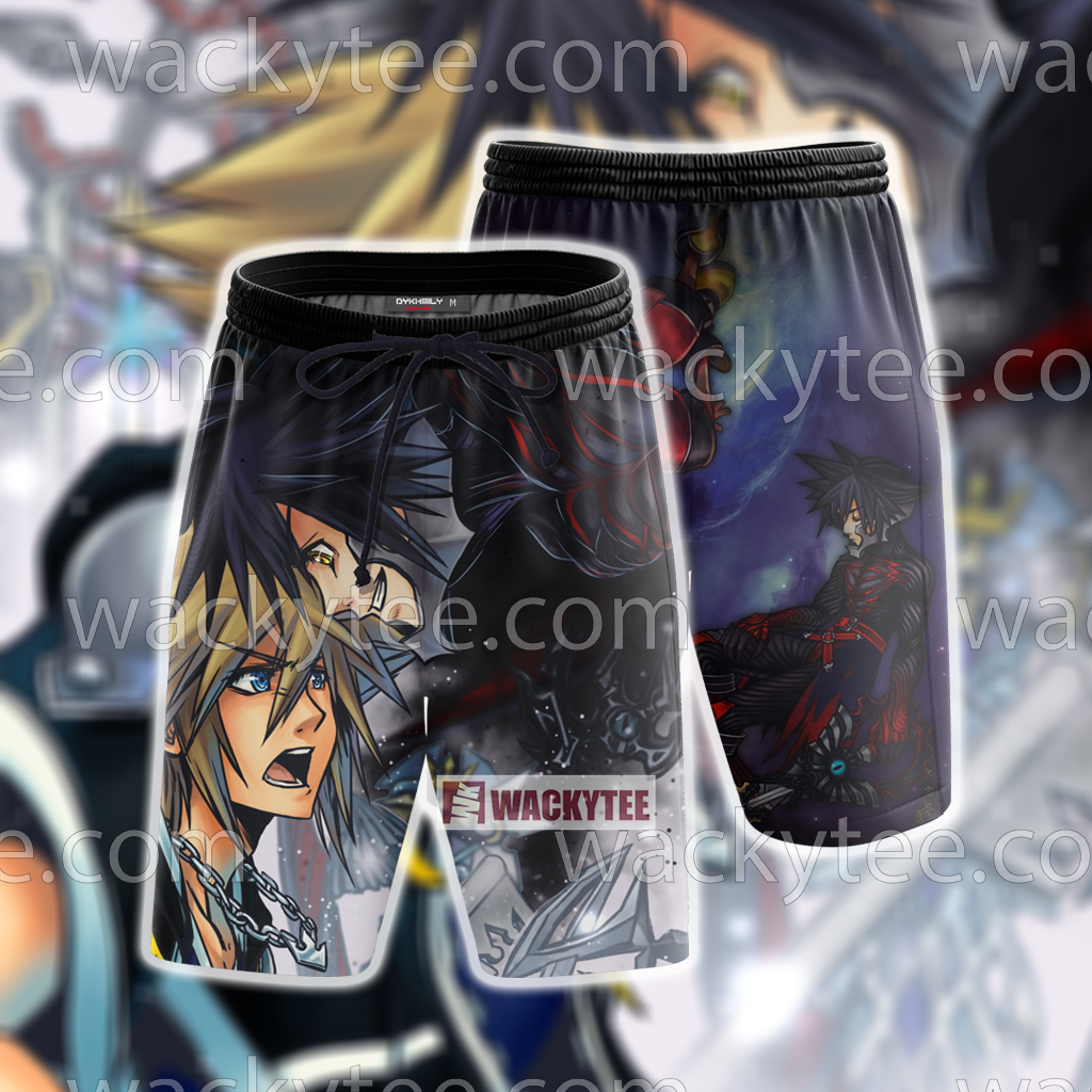 Kingdom Hearts Vanitas And Sora 3D T-shirt Beach Shorts