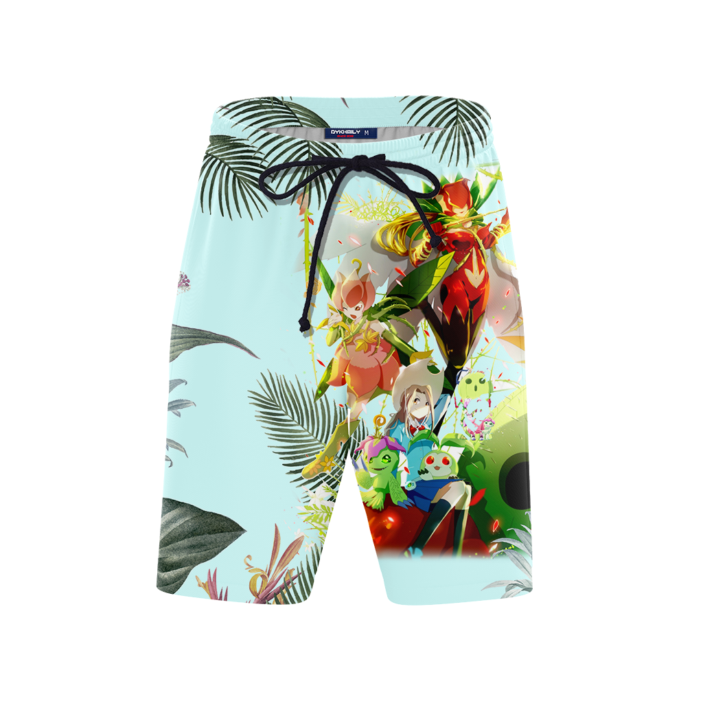 Digimon Palmon Evolution Line Beach Shorts
