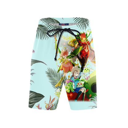 Digimon Palmon Evolution Line Beach Shorts