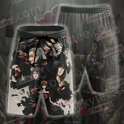Naruto Akatsuki 3D T-shirt Beach Shorts