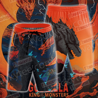 Godzilla King Of The Monsters Unisex 3D T-shirt Beach Shorts
