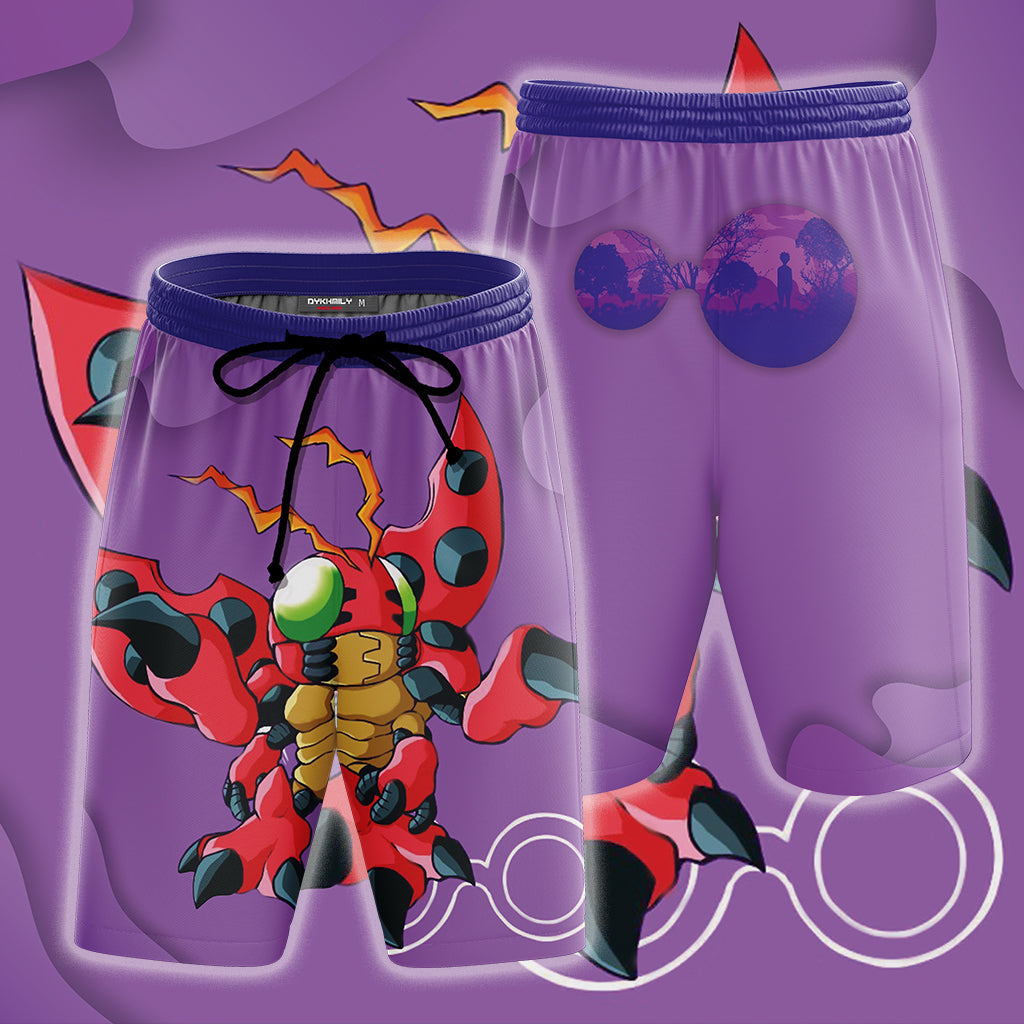 Digimon Tentomon Unisex 3D Beach Shorts