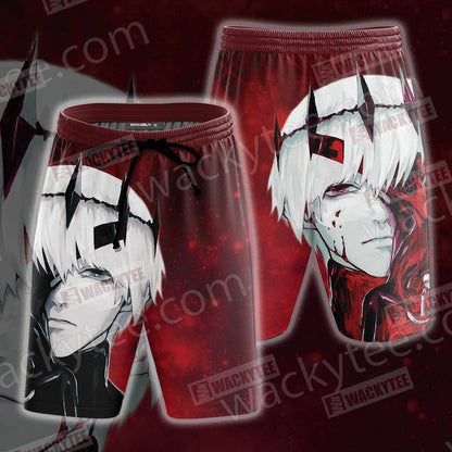 Tokyo Ghoul Kaneki Ken New Look Unisex 3D T-shirt Beach Shorts