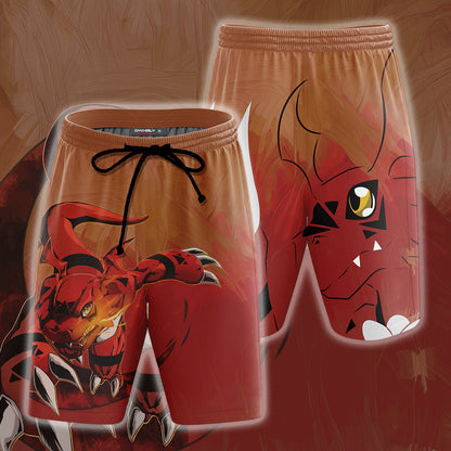 Digimon Guilmon Unisex 3D Beach Shorts