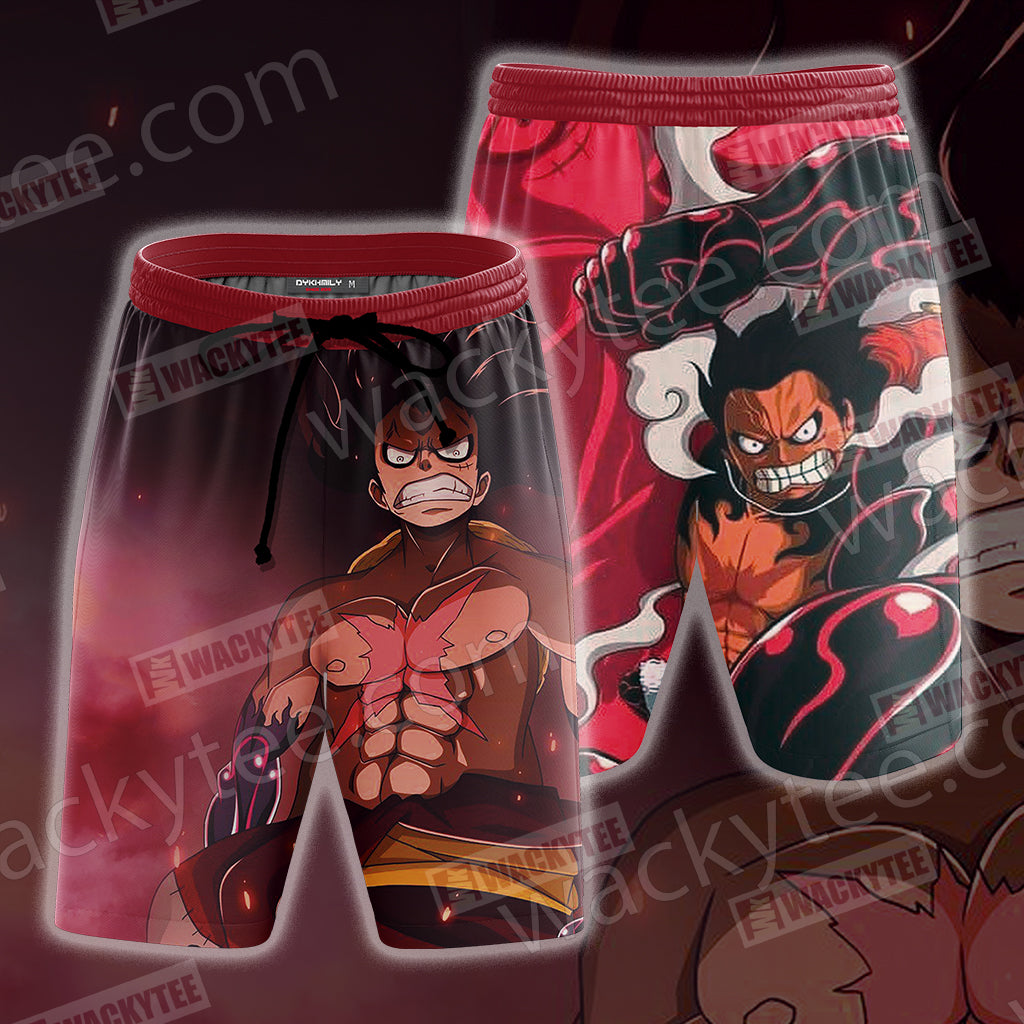 One Piece Luffy Snake Man 3D T-shirt Beach Shorts